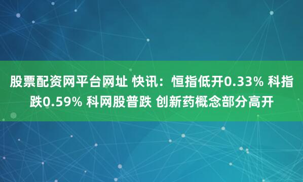股票配资网平台网址 快讯：恒指低开0.33% 科指跌0.59% 科网股普跌 创新药概念部分高开
